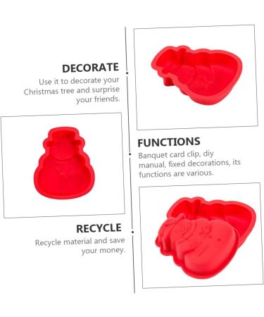 Ciieeo 2 Pcs Baking Mold Christmas Baking Tool Silicone DIY Mold Silicone Cookie Molds Baking DIY Resin Moulds Clay Molds Candle Molds Decorations Micro-Wave Oven Silica Gel 17.8X15.5X3CM As Shown - Buy Online on GoSupps.com