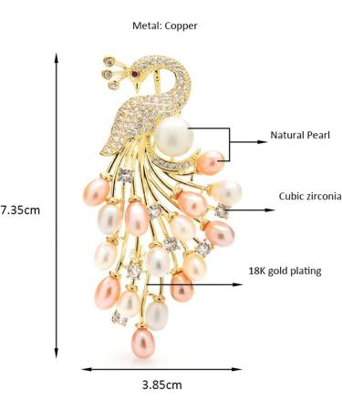 Pin Jewelry Gifts for Women Ladies Fashion Accessories Ladies Elegant Natural Peacock Brooch Wedding Party Brooch Peacock Shape Brooch Brooches & Pins - Buy Online on GoSupps.com