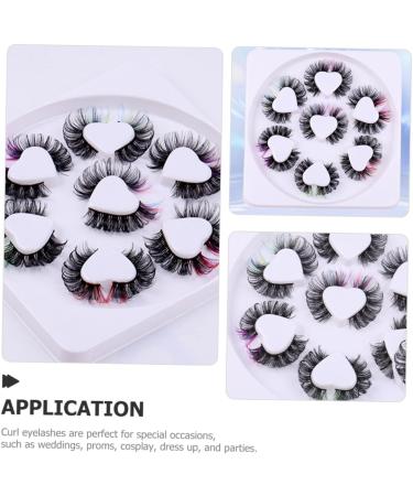 FRCOLOR 7 Pairs False Lashes Fake Eyelashes Colored Lash Extensions Color Lashes Faux Eyelashes Lashes with Color Lash Clusters Colored Eyelashes Colored Lashes Curly Chemical Fiber Extend - Buy Online on GoSupps.com