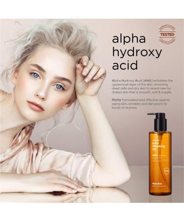 Hanskin AHA Pore Cleansing Oil 10.14 oz - Exfoliating Makeup Remover and Facial Cleanser for Soft, Moisturized Skin - Buy Online on GoSupps.com