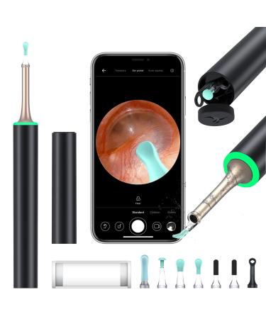 EARCLINA Ear Wax Removal Tool Kit 1960P HD Ear Camera  WiFi Smart Ear Cleaner with 6-Axis Gyroscope Intelligent Otoscope for iPhone & Android (Black)