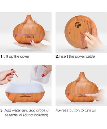 Essential Oil Diffuser Aromatherapy Humidifier Diffuser for Essential Oils with 7 LED Light Colors Timer and Auto-Off Safety Switch for Bedroom Home - 550ML - Buy Online on GoSupps.com