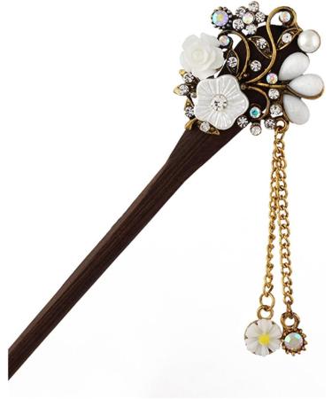 Frcolor Wooden Hair Pin Chinese Hair Sticks with Tassel Retro for Women Hair Styling Blue - Buy Online on GoSupps.com