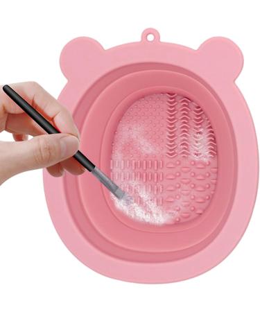 Youpo Silicone Make Up Brush Cleaning Mat Bear-shaped Brush Cleaning Pad Makeup Brush Cleaner Cleaning Pad And Scrubber Cleaning Tool For Brushes Sponges Pink Color - Buy Online on GoSupps.com