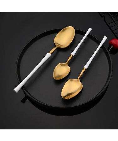Flatware Sets 16Pcs Green Gold Cutlery Set Matte Flatware 18/10 Stainless Steel Dinnerware Set Kitchen Silverware Knife Spoon Fork Tableware (Color : Black Silver) - Buy Online on GoSupps.com