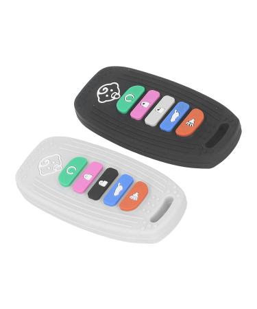 ZJchao Baby Teething Toy Safe Food Grade Silicone Hanging Remote Control Shaped Soother for Babies Stimulates and Massages Sore Gums 2Pcs - Buy Online on GoSupps.com