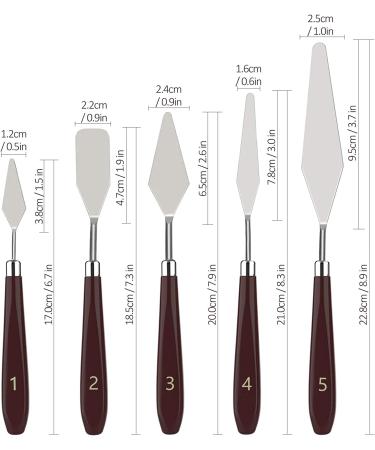 KELIFANG 5-Piece Stainless Steel Palette Knife Set for Oil and Acrylic Painting - Buy Online on GoSupps.com
