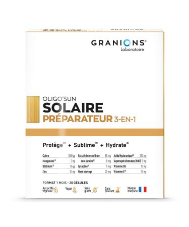 GRANIONS Tanning 2-IN-1 Capsule Preparer Sunless Tan Accelerator Supplement Protects Formula Enriched with Natural Pigmen