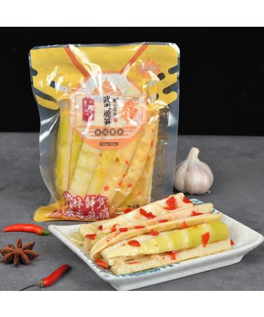 Pickled Pepper Bamboo Shoots 200g/pack Crispy bamboo shoots Fresh Tender Peeled Bamboo Shoots Instant Spicy Snacks Chinese Pickled Vegetable Ready-to-eat (2 pack)