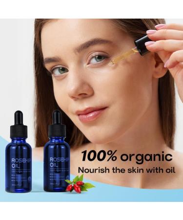 Rosehip Oil for Face 30ml - 100% Pure Organic Rose Hip Oil for Skin Body and Hair Natural Rosehip Seed Oil Moisturizes and Nourishes for a Healthy Complexion - Buy Online on GoSupps.com