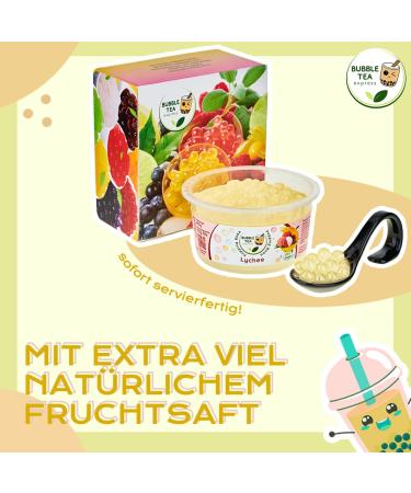 Bubble Tea Express - Fruity Popping Boba Pearls Litschi 490g | Vegan & Gluten-Free Fruit Juice Beads for Delicious Bubble Tea - Buy Online on GoSupps.com