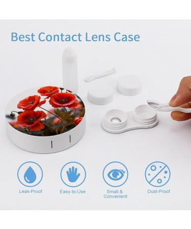 Portable Poppy Flowers Contact Lens Case - Vivid Petals Travel Storage Box - Buy Online on GoSupps.com