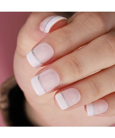 Blindery French Square Press on Nails - Pink Glossy Glitter - 24PCS - Buy Online on GoSupps.com