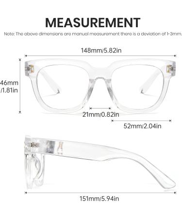Cyxus Oversize Square Blue Light Blocking Glasses - TR90 Frame UV Protection Anti Eye Strain - Stylish & Comfortable for Men & Women - Buy Online on GoSupps.com