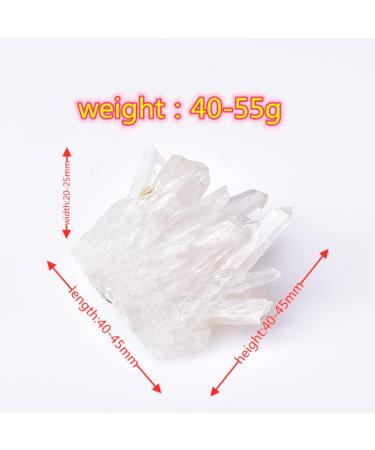 Natural Crystal Rough 1PC Natural Crystal Cluster Original Specimen Piece High Penetration Crystal Trophy Home Decor Gift (Color : White Size : 40-60g) 40-60g White - Buy Online on GoSupps.com