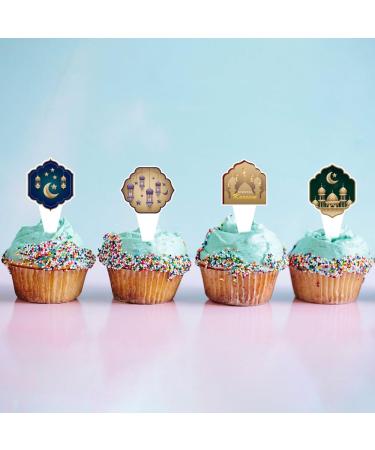 24 Sets Ramadan Cupcake Toppers and Wrappers Eid Mubarak Decorations Islamic Mosque Moon Star Cupcake Decorations Topper Cupcake Pick Liners for Islamic Muslim Theme Party Cake Decorations Supplies - Buy Online on GoSupps.com