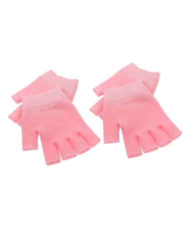 Beavorty 2 Pairs Gel Gloves moisturizing Gloves Half Finger moisturizing Gloves Overnight Dry Skin Gloves Womens glives Hand moisturizer Gloves Hand Spa Gloves Miss Knitting Hand use Lotion