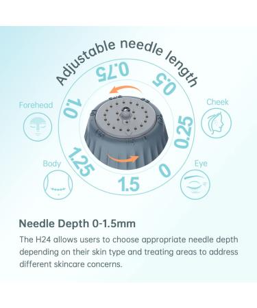 Derma Roller Stamp HN24 - Titanium Microneedle Anti-Aging Skin Care Tool with Adjustable Length 0.25-1.5mm | Beauty Serums & Skincare - Buy Online on GoSupps.com