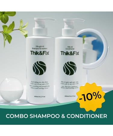 Thik&Fix Hair Thickening & Growth Conditioner - Effective Treatment for Women's Hair Loss | 15.2 fl oz | Restore Hair Cycle - Buy Online on GoSupps.com
