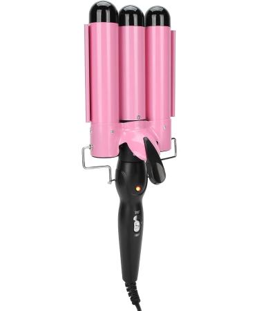 3 Barrel Curling Iron Wand Adjustable Hair Crimpers Hair Styling Tool Hair Curler Waver Crimper for Home and Salon 110V 240V (Pink 32mm) US Plug Pink 32mm - Buy Online on GoSupps.com