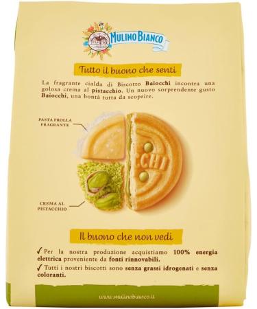 Italian Gourmet ER Mulino Bianco Baiocchi Pistacchio Set of 6 Pistachio and Shortcrust Pastry Biscuits Ideal for Breakfast or Snack Palm Oil Free 240 g + Italian Tomato Pulp Box 400 g - Buy Online on GoSupps.com