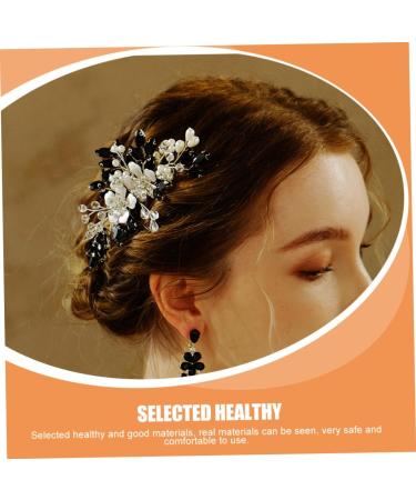 Housoutil Pearl Flower Comb Hair Combs for Wedding Crystal Hair Charms Rhinestone Hair Accessories Black Hair Accessories Plush Purse Bra Extenders Rhinestones Manual Hair up Bride - Buy Online on GoSupps.com