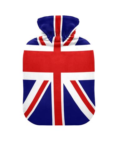 The Union Jack Hot Water Bottle with Cover Soft Warm for Winter Bed Hand Neck and Shoulders 1 l
