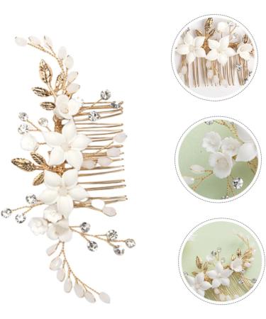 HONMEET Bridal Headwear Hair Accessories for Women Side Comb for Hair Decorative Hair Combs Hair Comb Clips Hair Accessories for Bride Wedding Bride Headpiece Flower Hair Comb Alloy - Buy Online on GoSupps.com