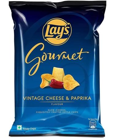Lays Gourmet Potato Chips Vintage (Cheese & Paprika) Flavor (36 Gram) - Slow-Cooked Potato Chips Snacks (Pack of 4) - Buy Online on GoSupps.com
