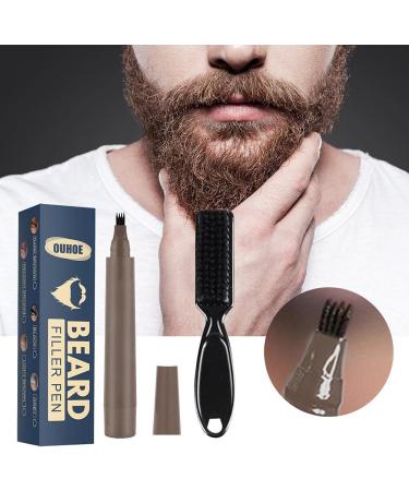 Kagodri Waterproof Beard Filling Pen Kit - Deluxe Beard Filler Brush for Realistic Dark Brown Beard Enhancement & Moustache Coloring - Buy Online on GoSupps.com