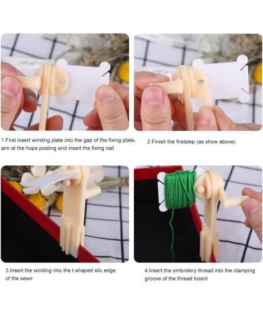 100 Pcs Plastic Floss Bobbins Set with Bobbin Winder - Embroidery Floss & Sewing Storage - Buy Online on GoSupps.com