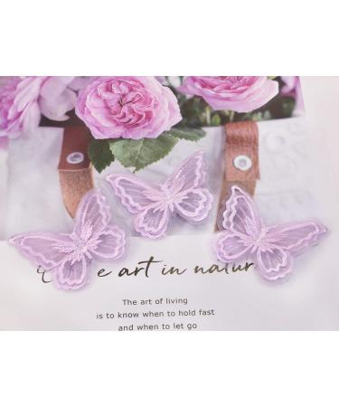 6Pcs Lace Embroidery Flower Butterfly Hair Clips | Wedding & Halloween Accessories (Light Purple) - Buy Online on GoSupps.com