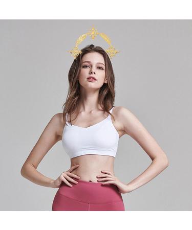 Miaija Halo Goddess Crown Headband Halloween Costume Headpiece with Leaves Jewelry Glittering Gold Hair Accessories for Women Girls Wedding Party - Buy Online on GoSupps.com