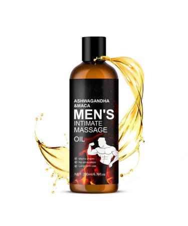 XJBD Day Night Body Oil for Men with Ashwagandha & Maca - 200ml Natural Body Massage Oil for Couples Natural Intimate Massage Oil for Private Care Relaxation & All Skin Types