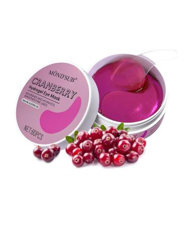 AKARY Cranberry Under Eye Patches Skin Treatment Mask 30 Pairs/60 Pcs Reduces Dark Circles Puffiness Wrinkles - Hydrating Eye Mask with Glycerin Hyaluronic Acid Collagen Cranberry Eye Mask