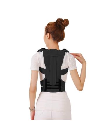 Adjustable Posture Corrector Back Support Shoulder Lumbar Brace Support Corset Back Belt for Men Women Improve Shoulder Upper (Color : Blue Size : Medium) (Black X) (Black Large)