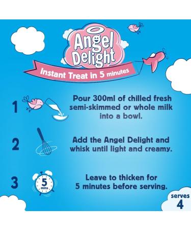 Angel Delight Smooth & Creamy Strawberry Dessert Mix 600g - Pack of 1 - Buy Online on GoSupps.com