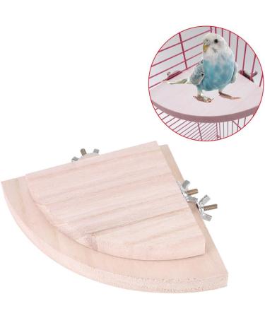 2 Pieces Wooden Fan Shape Bird Cage Perches - Platform Toy for Hamsters & Parrots - International Shipping Available - Buy Online on GoSupps.com