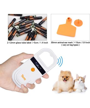 Tera Pet Microchip Reader Scanner RFID w/ OLED Display - Rechargeable & Portable - Supports EMID FDX-B - For Dog, Cat, Pig - Orange - Buy Online on GoSupps.com