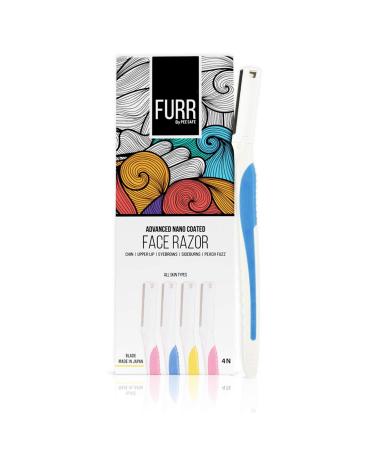FURR By Pee Safe Facial Razor for Women | for an Effortless & Safe Shave Experience | Pack of 4 - Each Can Be Used Up to 5 Times