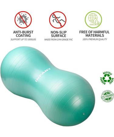 INPANY Peanut Ball - Anti Burst Exercise Ball for Labor, Birthing, Physical Therapy, Kids, Core Strength - Home & Gym Fitness with Pump - Green 39x20 - Buy Online on GoSupps.com