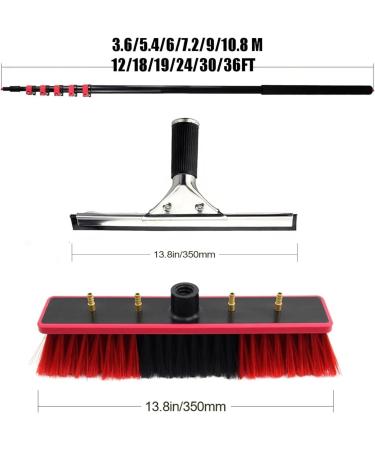 12-36ft Telescopic Pole Washing Brush Water Fed Window Cleaning Pole for Cleaning Windows Cleaning Photovoltaic Panels Trucks 35cm brush head 3.6m 3.6m 35cm Brush Head - Buy Online on GoSupps.com