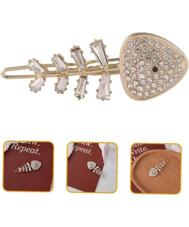 minkissy Fishbone Hairpin Rhinestone Hair Clip Metal Hair Barrettes Hair Accessory for Girls Hair Accessories Girls Hair Accessory Girls Hairpin Alloy Fashion Duckbill Clip Miss Golden - Buy Online on GoSupps.com