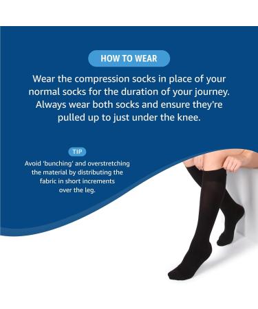 Amazon Basic Care Compression Flight & Travel Socks Black 6-9/39-43 - Medical Grade Support - Buy Online on GoSupps.com