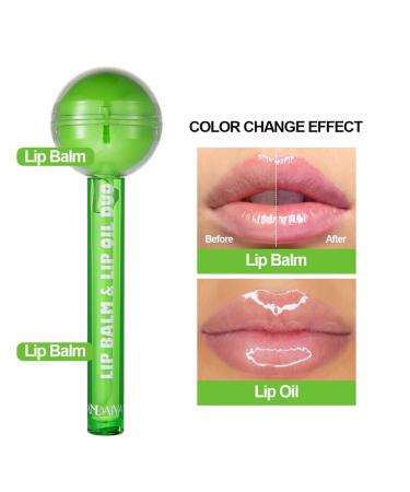 Magic pH Color Changing Tinted Lip Balm & Lip Gloss Combo | Hydrating Vitamin E Lip Care for Girls - Green - Buy Online on GoSupps.com