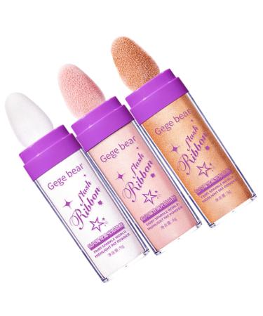 DOITOOL 3pcs Highlight Pat Powder Pat Glitter Powder Glitter Highlighter Pens Body Patting Glitter Voss Face 1 count (Pack of 1) Assorted Color