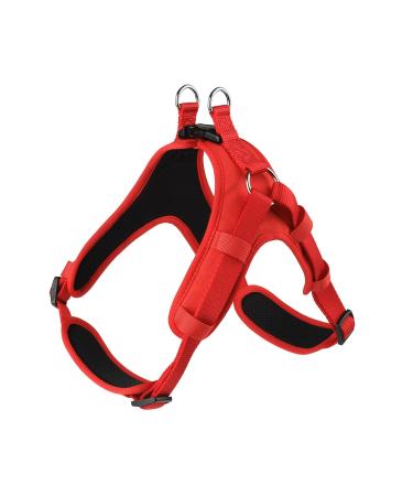 Dog Harness Small Medium Large Dog Vest Harness Step In Comfort Breathable Dog Chest Harness Adjustable Lightweight Puppy Walking Harness Escape-proof & Easy to Put On/Off (Red 45-66cm) S (45-66cm) Red