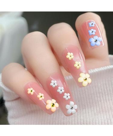 3D Nail Flower 10 Boxes Colorful Flower Nail Art with Bling Gold and White Nail Art Beads Cherry Blossom Acrylic Rhinestones for Nail Decoration Supplies (10 Colors) - Buy Online on GoSupps.com