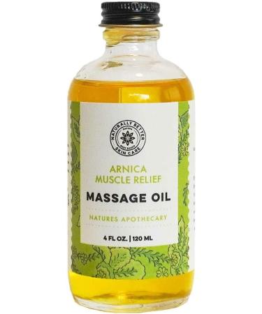 All-Natural Arnica Muscle Relief Massage Oil - 4 oz | Plant-Based Soothing Oil for Swelling & Bruising Relief | Essential Oils & Menthol for Sore Muscles | Hypoallergenic | Made in USA - Buy Online on GoSupps.com