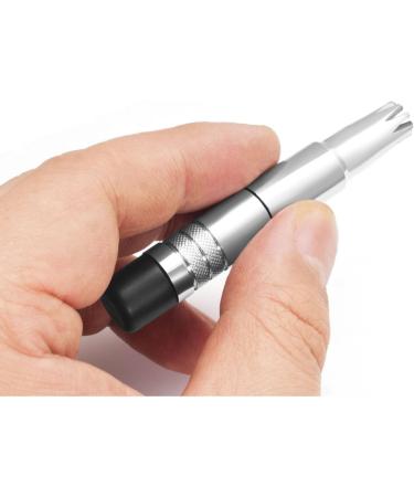 Manual Nose Hair Trimmer for Men & Women | Waterproof Stainless Steel Trimmer for Nose Ear Moustache & Whiskers | No Battery Required | Silver with Black Brush - Buy Online on GoSupps.com